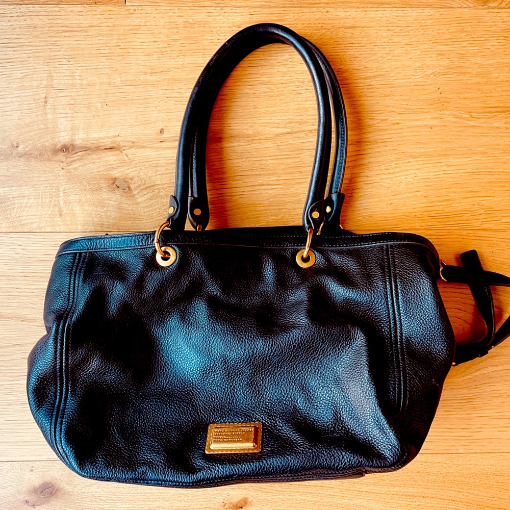 Marc by Marc Jacobs black double handled tote with cross body strap